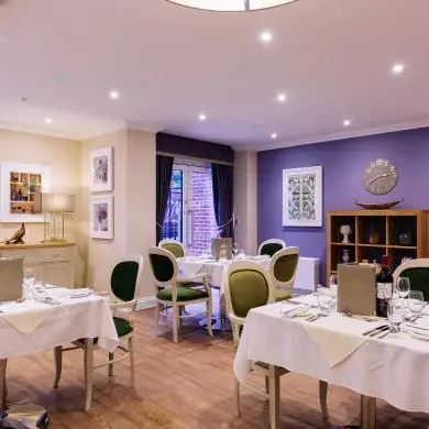 Dining room at Cadbury Hall care home