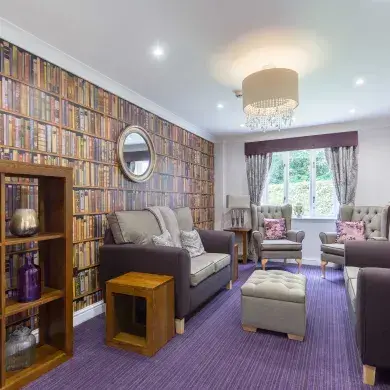Indoor seating at Chater Lodge care home
