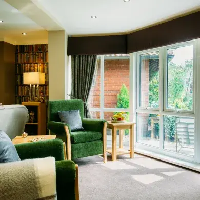 Seating area at Sherwood Lodge care home 