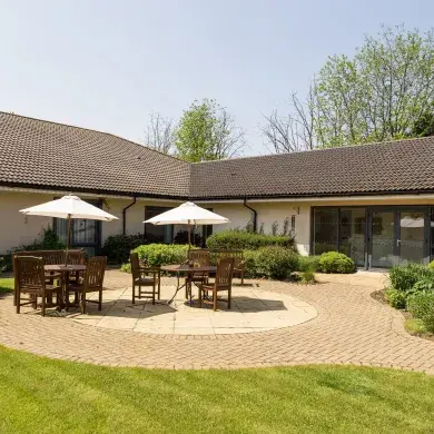 Garden furniture at Oaklands care home