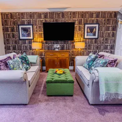 Lounge at Wadhurst Manor Care Home in Wealden