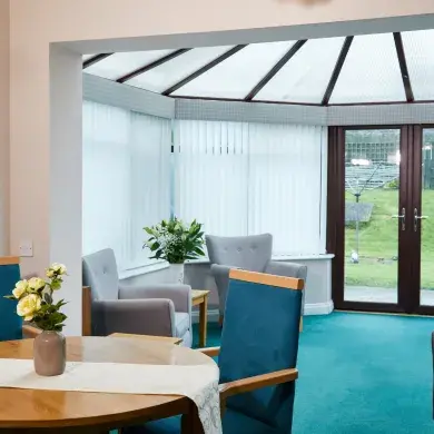 Social area at Springvale House care home 