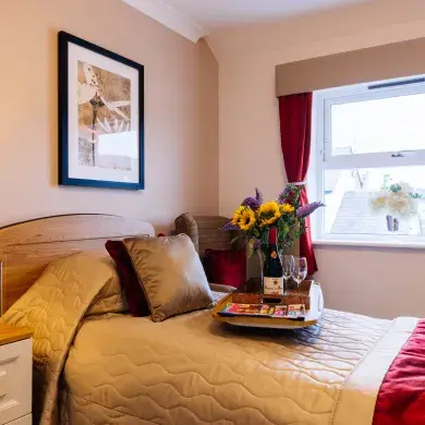 Bedroom at Crabwall Hall care home