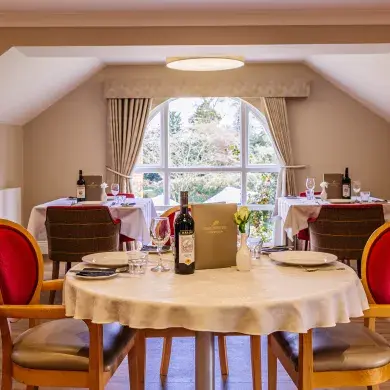 Dining Room at Badgeworth Court care home in Cheltenham