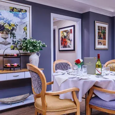 Dining room at Glebefields Care Home 