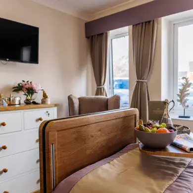 Bedroom at Lawton Rise care home 