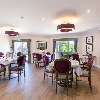 Dining room at Ashby House care home 