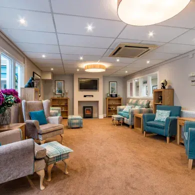 TV room at Austen House care home 