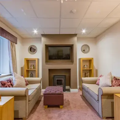 TV room at Meadowbeck care home 
