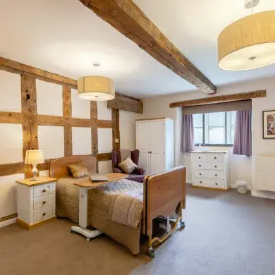 Bedroom at Moreton Hill care home