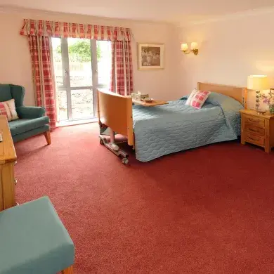 Bedroom at Harper Fields care home 