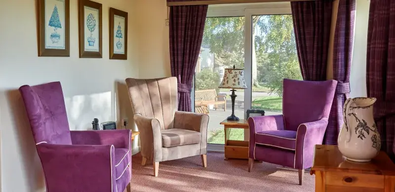 Seating area at Tixover House care home