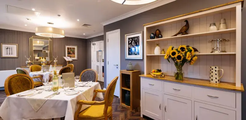 Dining room at Melbourn Springs Care Home 