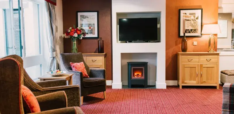 TV area at Strachan House Care Home 