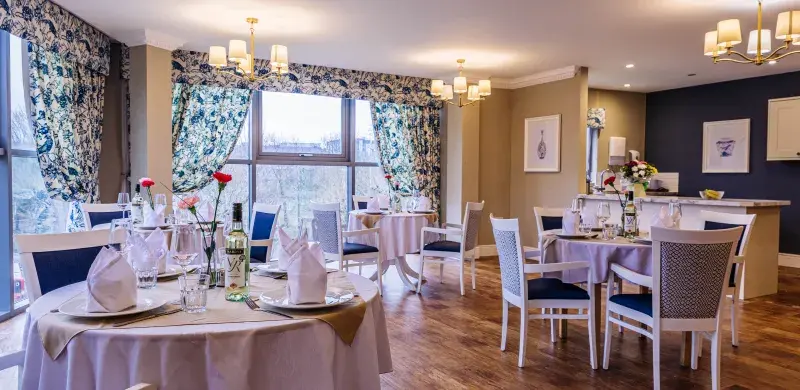 Dining room at Broadway Halls Care Home