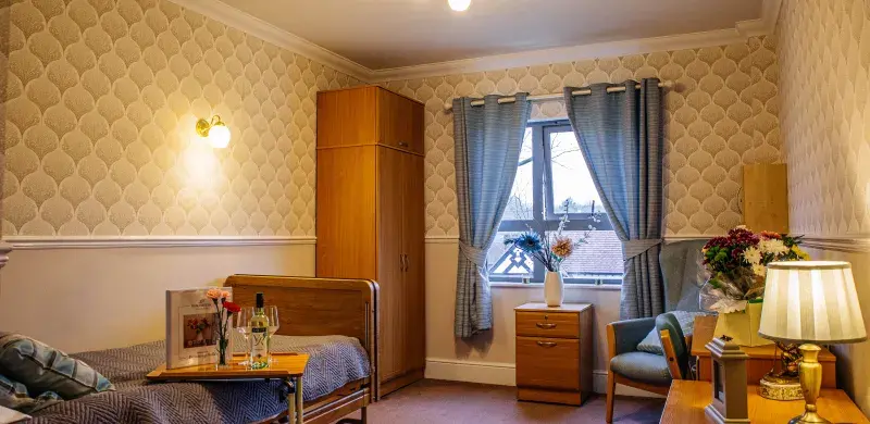 Resident’s bedroom at Broadway Halls Care Home
