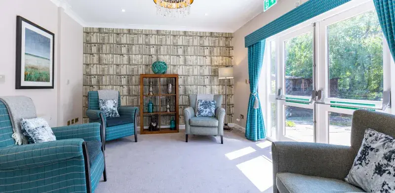 Seating area at Ashby House care home 