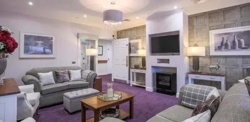 Lounge at Queens Manor care home