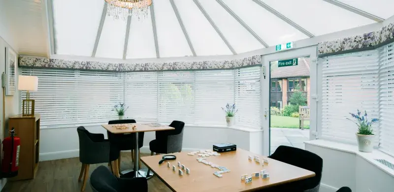 Social area at Sherwood Lodge care home 