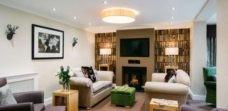 TV room at Sherwood Lodge care home 