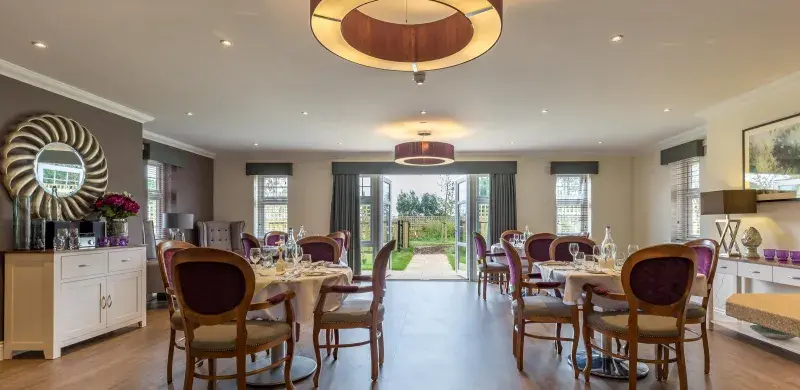 Dining room at Fernes dementia care home 
