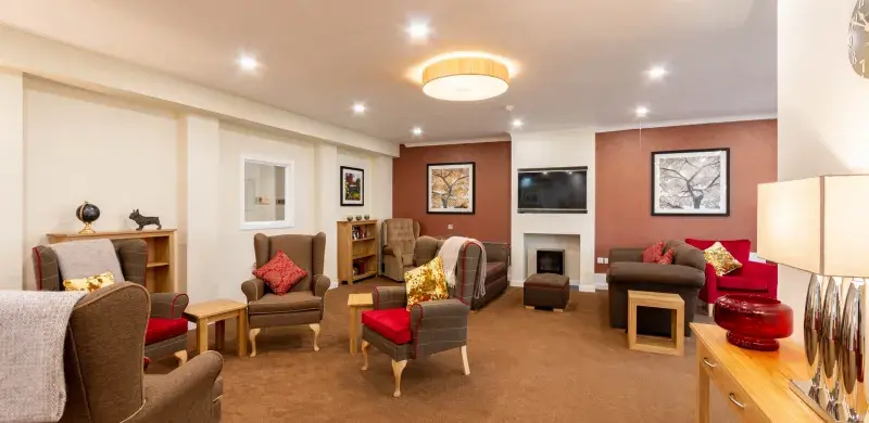 TV room at Westvale House care home 