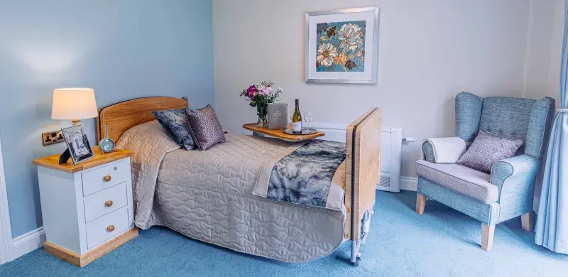 Bedroom at Flowerdown Care Home in Winchester