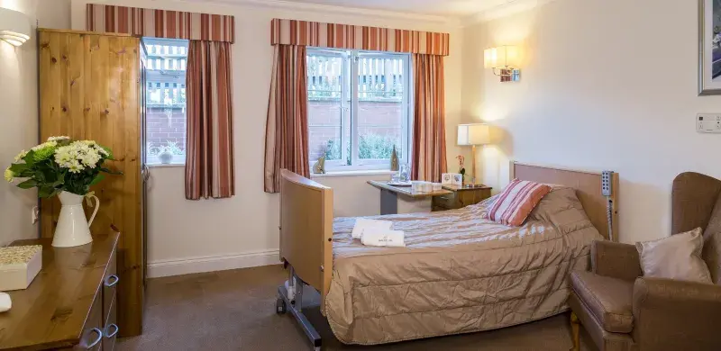 Bedroom at Marnel Lodge dementia home 