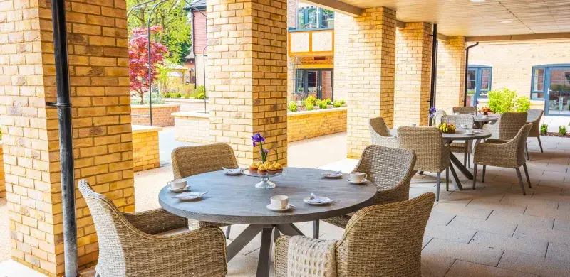 Outside Dining at Iris Court Care Home in Gosmore