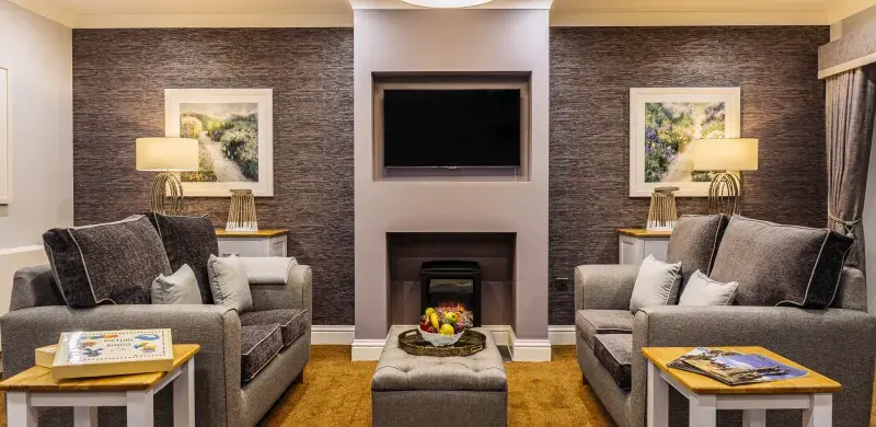 TV room at Parley Place care home 