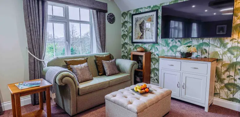 Lounge at Wadhurst Manor Care Home in Wealden