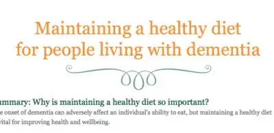 Healthy diet for someone living with dementia